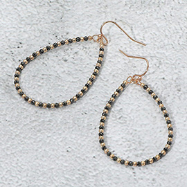 Colored CZ Beaded Open Teardrop Dangle Earrings
