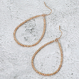 Colored CZ Beaded Open Teardrop Dangle Earrings