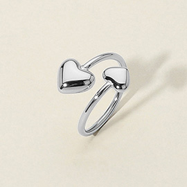 SECRET BOX_Stainless Steel Heart Tip Adjustable Ring