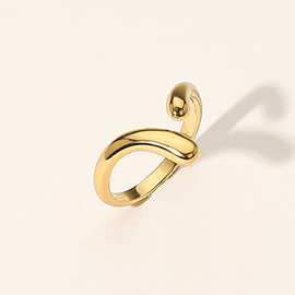 SECRET BOX_Stainless Steel Minimalist Curved Open Band Ring
