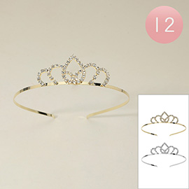 12PCS - Rhinestone Princess Tiara Headbands