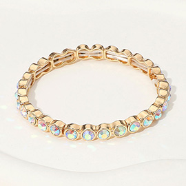 Stone Bezel Stretch Bracelet
