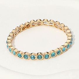 Stone Bezel Stretch Bracelet