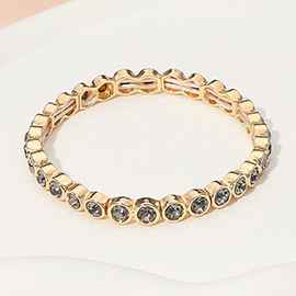 Stone Bezel Stretch Bracelet