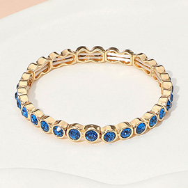 Stone Bezel Stretch Bracelet