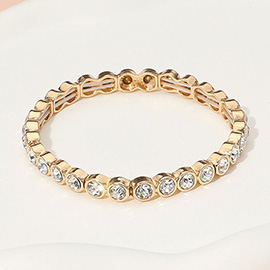 Stone Bezel Stretch Bracelet