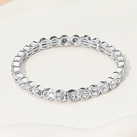 Stone Bezel Stretch Bracelet