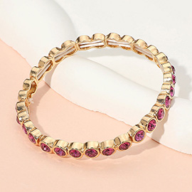 Stone Bezel Stretch Bracelet