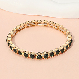 Stone Bezel Stretch Bracelet