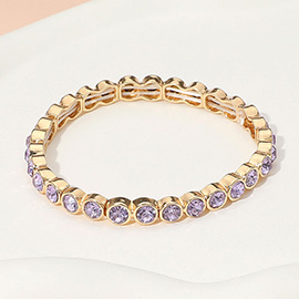 Stone Bezel Stretch Bracelet