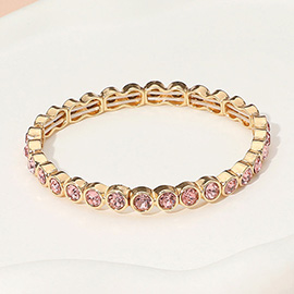 Stone Bezel Stretch Bracelet