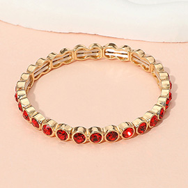 Stone Bezel Stretch Bracelet