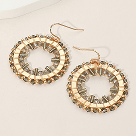 Geometric Faceted Beaded Ring Dangle Earrings
