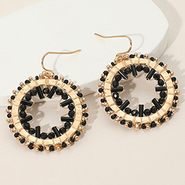 Geometric Faceted Beaded Ring Dangle Earrings