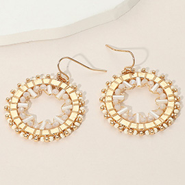 Geometric Faceted Beaded Ring Dangle Earrings