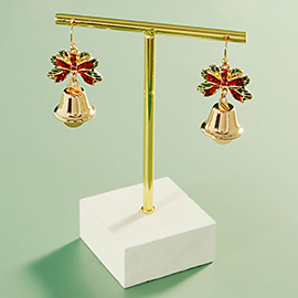 Glittered Christmas Ball Bell Dangle Earrings