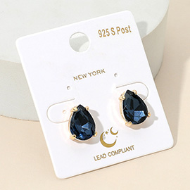 Teardrop Gemstone Cluster Stud Earrings
