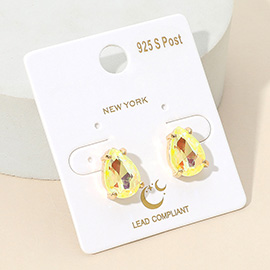 Teardrop Gemstone Cluster Stud Earrings