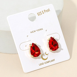 Teardrop Gemstone Cluster Stud Earrings