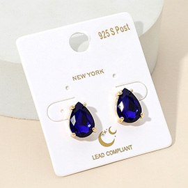 Teardrop Gemstone Cluster Stud Earrings