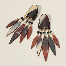 Abstract Tribal Style Celluloid Acetate Statement Earrings
