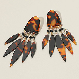 Abstract Tribal Style Celluloid Acetate Statement Earrings