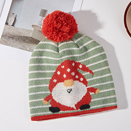 Cozy Christmas Gnome Pom Pom Beanie Hat
