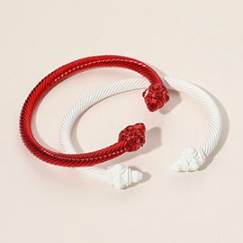 2PCS - Metal Twisted Cuff Bracelets