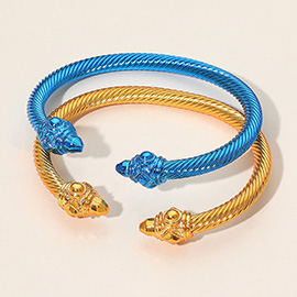2PCS - Metal Twisted Cuff Bracelets