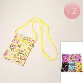 12PCS - Floral Pattern Lightweight Mini Crossbody Bags