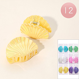 12 SET OF 2 - Shell Shaped Hair Claw Clip Set