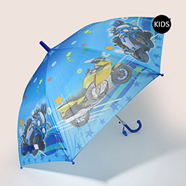 Kids Motorcycle Printed Umbrella