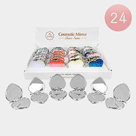 24PCS - Hear Shaped Cosmetic Mirrors