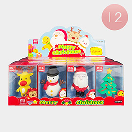 12PCS - Christmas Character Figure Eraser Toys