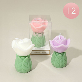 12PCS - Rose Blossom Scented Candles