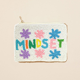 MINDSET Message Flower Seed Beaded Mini Pouch Bag
