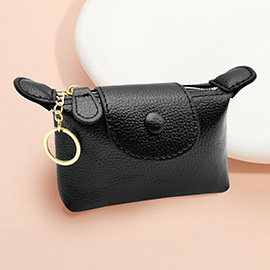 Solid Compact Keychain Mini Wallet Pouch Bag