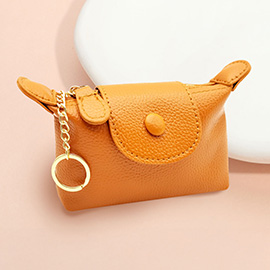 Solid Compact Keychain Mini Wallet Pouch Bag