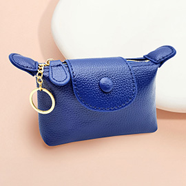Solid Compact Keychain Mini Wallet Pouch Bag