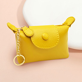 Solid Compact Keychain Mini Wallet Pouch Bag