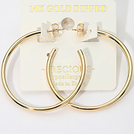 14K Gold Dipped Hypoallergenic Hoop Earrings