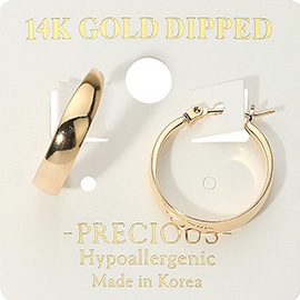 14K Gold Dipped Hypoallergenic Pin Catch Mini Hoop Earrings