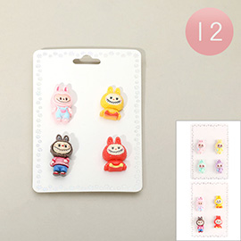 12 SET OF 4 - Monster Character Shoe Deco Charms