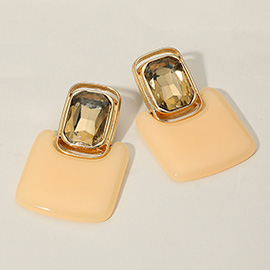 Bold Geometric Celluloid Acetate Square Earrings