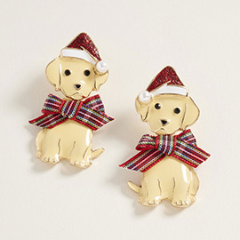 Christmas Puppy Earrings