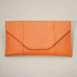 Snake Skin Patterned Envelope Clutch / Shoulder Bag