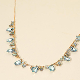 Faceted Bead Charm Station Necklace