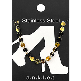 Stainless Steel Disc Link Chain Anklet