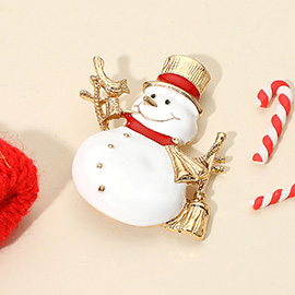 Festive Snowman Pin Brooch
