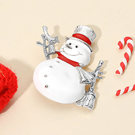 Festive Snowman Pin Brooch